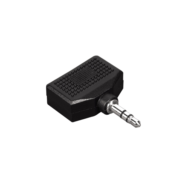 Hama Καρφί 3.5mm Αρσενικό σε 2 Θηλυκά Black Αντάπτορας [122382]