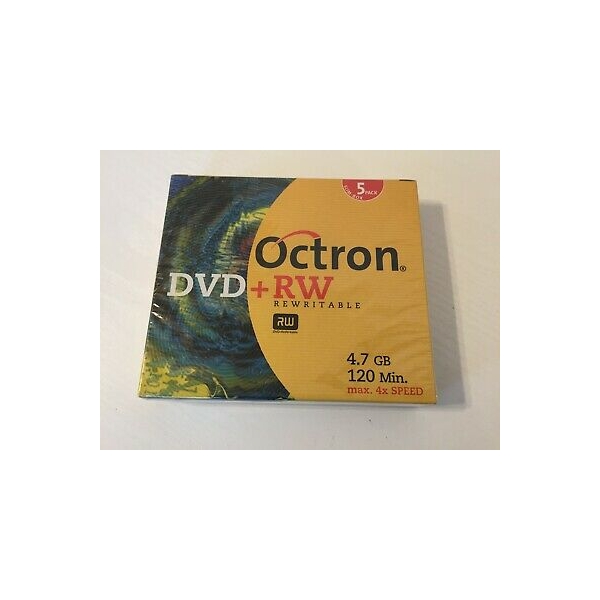 Octron DVD+RW, 5 PACK, 4.7 GB /120 Min. max. 4 x SPEED, Slim-case- REWRITABLE