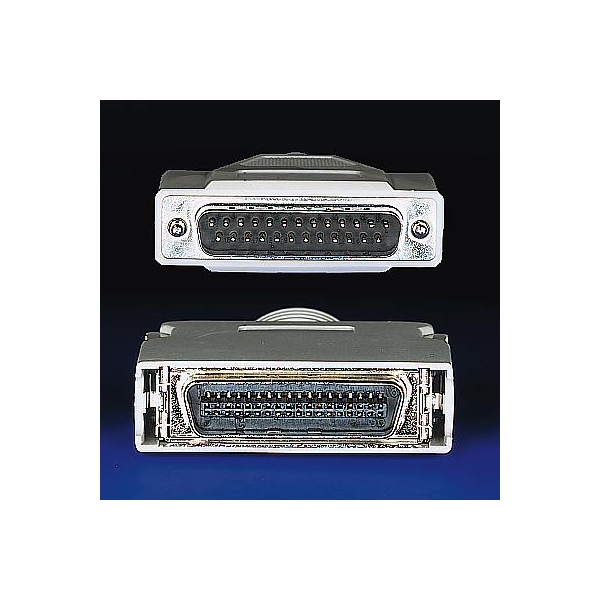 Roline 1.8m Male DB25 to Female IEEE1284 Grey Parallel Cable Assembly