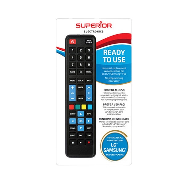 SUPERIOR REPLACEMENT REMOTE CONTROL FOR LG/SAMSUNG COMBINED SUPTRB006