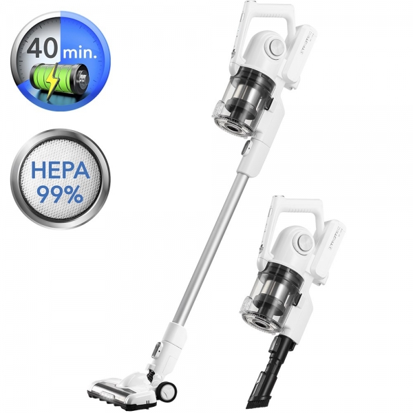 TROTEC ασύρματη 25,2 V ηλεκτρική σκούπα στικ VC 150 E στα 150 W απόδοση- ΛΕΥΚΗ