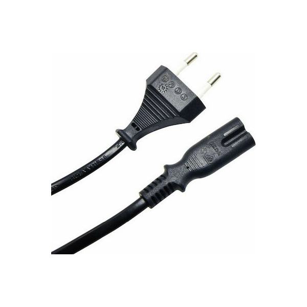 POWERTECH Καλώδιο τροφοδοσίας Euro VDE 2x0.5mm², PVC, copper, 1.5m