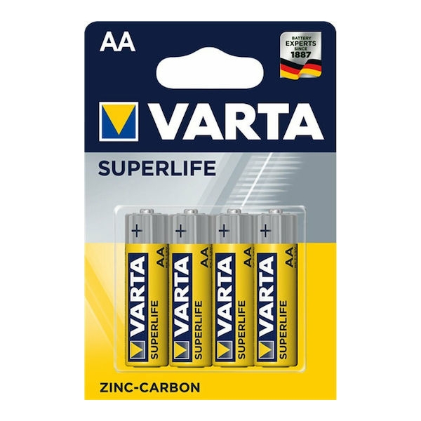 VARTA μπαταρίες Zinc Carbon Super Heavy Duty, AA/R6P, 1.5V, 4τμχ