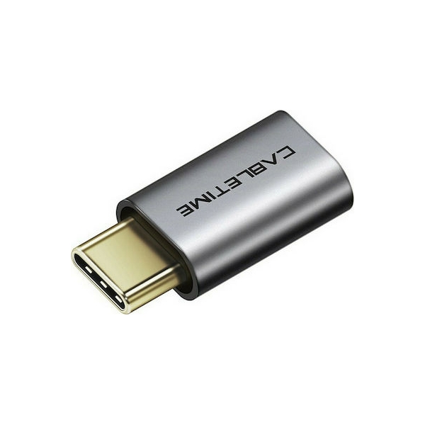 CABLETIME αντάπτορας USB Type-C σε USB Micro θηλυκό C160, γκρι