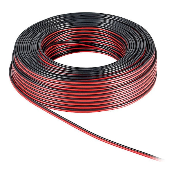 POWERTECH καλώδιο ήχου 2x 2.50mm² CAB-SP006, CCA, 10m, μαύρο & κόκκινο