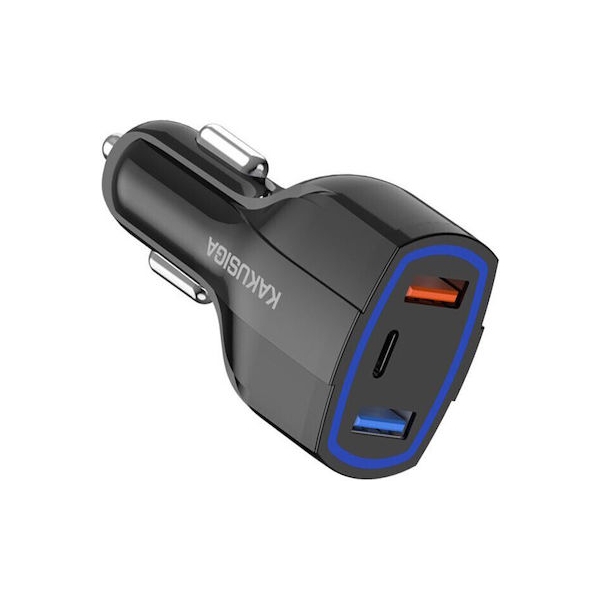 KSC-485/BLACK ΦΟΡΤΙΣΤΗΣ ΑΥΤΟΚΙΝΗΤΟΥ 2USB ΣΕ TYPE-C