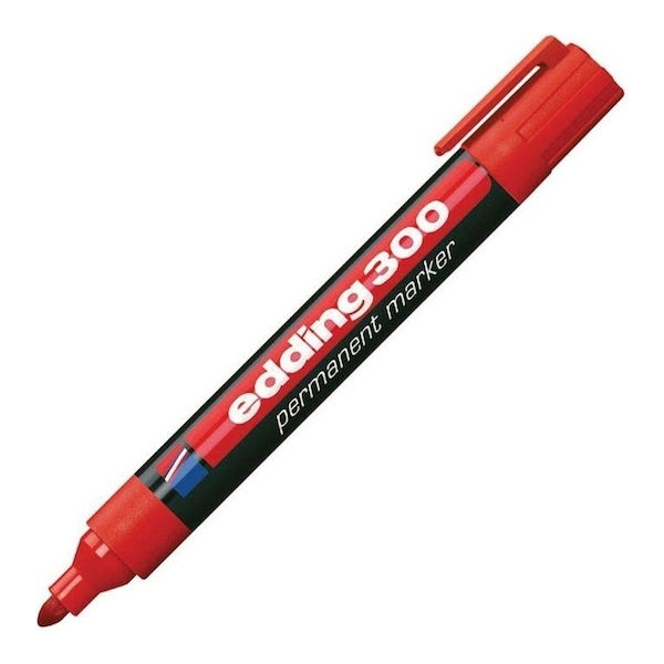 EDDING ανεξίτηλος μαρκαδόρος 300, 1.5-3mm, επαναγεμιζόμενος, κόκκινος
